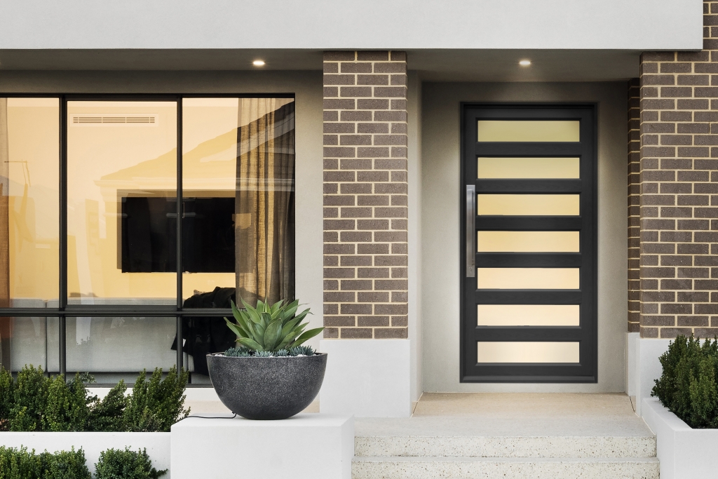 laundry glass back timber doors